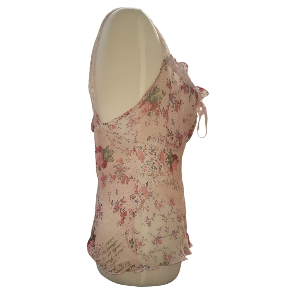 Secret Treasures Pink floral cottagecore tank top Chemise prairiecore Medium - Picture 3 of 9